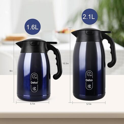Thermal Coffee Carafe-71oz vacuum Coffee Carafe For Keeping Hot Liquids,Coffee Carafe,Thermal Stainless Steel, Coffee Carafes Press On Lid, Coffee Dispenser.(2.1l) Red in Saudi Arabia