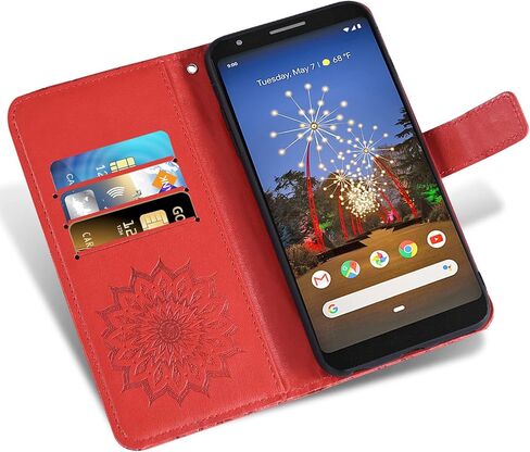 حافظة هاتف لهاتف Google Pixel 3a XL، حافظات محفظة مع واقي شاشة من الزجاج المقسى، غطاء مغناطيسي من الجلد، حامل بطاقة حامل، ملحقات الخلية Pixel3aXL Pixle 3aXL A3 Pixel3a LX Women Rose Gold in Kuwait