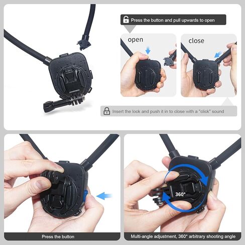 حامل تثبيت على رقبة الهاتف المغناطيسي الأسود من FitTSTILL متوافق مع iPhone 15/14/13/12 Pro Mini/Plus/Pro/Pro Max، حامل بدون استخدام اليدين لتسجيل الفيديو لملحقات الهاتف المحمول in Kuwait