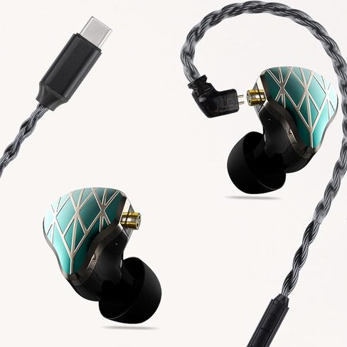 FAAEAL in Ear Monitor,HiFi Wired Sports Earbuds,Hybrid IEM Earphones with Powder Metallurgy Faceplate QDC 2-Pin Detachable Mono-crystalline Copper Silver-Plated Cable Headphones in Kuwait