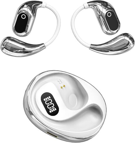 Open Ear Headphones Wireless Bluetooth 5.4, OWS Earphones Wireless Earbuds with Earhooks and Mic, IPX5 Waterproof, 64H Range, Out of Ear Earbuds for Sports Running Workout Driving (Black) in Saudi Arabia