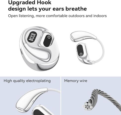 Open Ear Headphones Wireless Bluetooth 5.4, OWS Earphones Wireless Earbuds with Earhooks and Mic, IPX5 Waterproof, 64H Range, Out of Ear Earbuds for Sports Running Workout Driving (Black) in Saudi Arabia
