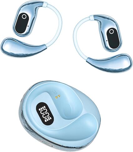 Open Ear Headphones Wireless Bluetooth 5.4, OWS Earphones Wireless Earbuds with Earhooks and Mic, IPX5 Waterproof, 64H Range, Out of Ear Earbuds for Sports Running Workout Driving (Black) in Saudi Arabia