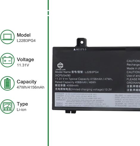 استبدال بطارية الكمبيوتر المحمول L22B3PG4 لجهاز Lenovo ThinkPad E14 Gen 5 E16 Gen 1 2023 Series SB11K63026 5B11K63022 SB11N46023 5B11N45978 L22X3PG4 SB11K63021 L22M3PG4 L22D3PG4 11.31V 47 واط ساعة in Saudi Arabia