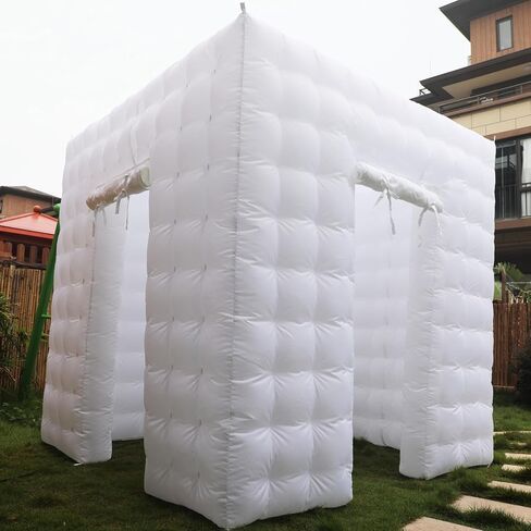 Inflatable Photo Booth Enclosure，2 Doors Black 8.2x8.2x8.2Ft,Inflatable Photo Booth Built-in LED Light Strip and Blower for Party Wedding Event in Kuwait