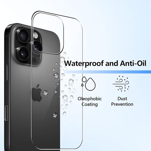 (2+2+2 حزمة) واقي شاشة iPhone 16 Pro Max، عبوتان واقي شاشة من الزجاج المقوى + عبوتان من الزجاج الخلفي المقوى + عبوتان من واقي شاشة TPU، مقاومة فائقة ودية - حماية شاملة بزاوية 360 درجة in Kuwait