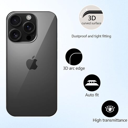 (2+2+2 حزمة) واقي شاشة iPhone 16 Pro Max، عبوتان واقي شاشة من الزجاج المقوى + عبوتان من الزجاج الخلفي المقوى + عبوتان من واقي شاشة TPU، مقاومة فائقة ودية - حماية شاملة بزاوية 360 درجة in Kuwait
