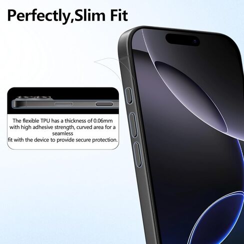 (2+2+2 حزمة) واقي شاشة iPhone 16 Pro Max، عبوتان واقي شاشة من الزجاج المقوى + عبوتان من الزجاج الخلفي المقوى + عبوتان من واقي شاشة TPU، مقاومة فائقة ودية - حماية شاملة بزاوية 360 درجة in Kuwait