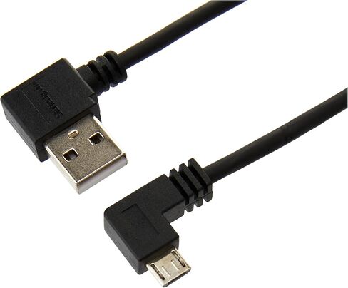 StarTech.com 1m 3 ft Micro-USB Cable with Right-Angled Connectors - M/M - USB A to Micro B Cable - 3ft Right Angle Micro USB Cable (USB2AUB2RA1M), Black in Saudi Arabia