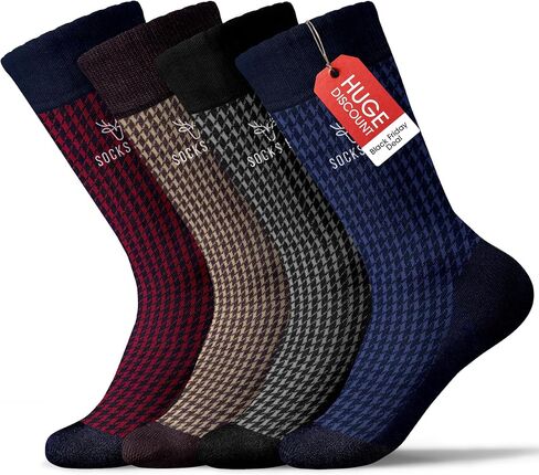 Mens Dress Socks, Super Soft Natural Bamboo Rayon Socks for Men, Lightweight Premium Mens Socks, Gift Box, 8 Pairs in Saudi Arabia