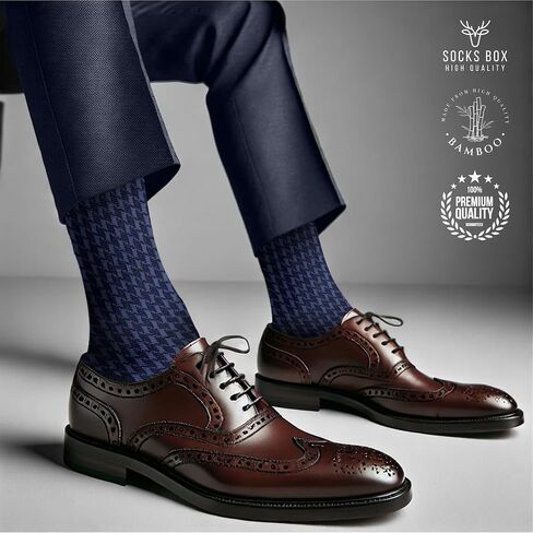 Mens Dress Socks, Super Soft Natural Bamboo Rayon Socks for Men, Lightweight Premium Mens Socks, Gift Box, 8 Pairs in Saudi Arabia