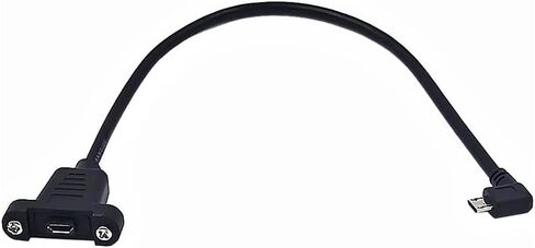 0.3 Meter Micro USB Extension Cable, 90 Degree Right Angle Micro USB 5 Pin Male to Micro USB Female Screw Mount Extender Cable (R-Micro USB) in Kuwait