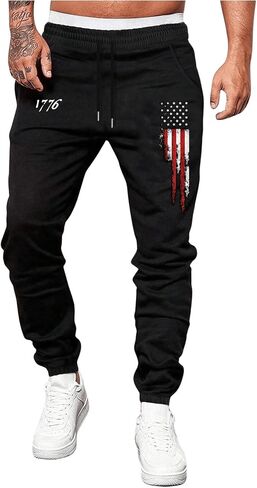 WDIRARA Men's Graphic Print Knot Front Sweatpants Drawstring Elastic Waist Trousers with Pockets in Saudi Arabia