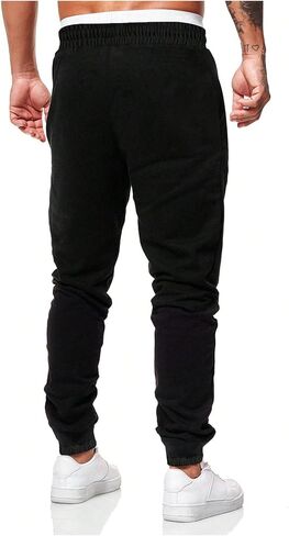 WDIRARA Men's Graphic Print Knot Front Sweatpants Drawstring Elastic Waist Trousers with Pockets in Saudi Arabia