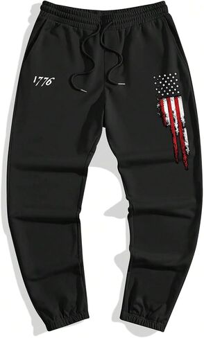 WDIRARA Men's Graphic Print Knot Front Sweatpants Drawstring Elastic Waist Trousers with Pockets in Saudi Arabia