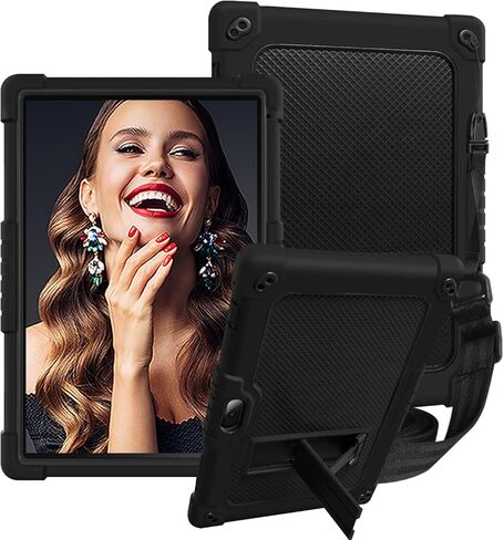 حافظة كمبيوتر لوحي Vankyo MatrixPad S10 مقاومة للصدمات وصديقة للأطفال وحزام كتف مدمج لجهاز ZZB zb10 zb01/Aoyodkg A38/VIVIMAGE A38 A10/Coopers YQ10S تابلت 10.1 بوصة (أسود + أسود) in Saudi Arabia