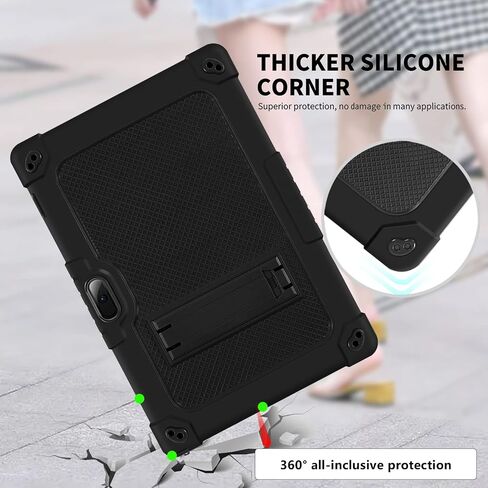 حافظة كمبيوتر لوحي Vankyo MatrixPad S10 مقاومة للصدمات وصديقة للأطفال وحزام كتف مدمج لجهاز ZZB zb10 zb01/Aoyodkg A38/VIVIMAGE A38 A10/Coopers YQ10S تابلت 10.1 بوصة (أسود + أسود) in Saudi Arabia