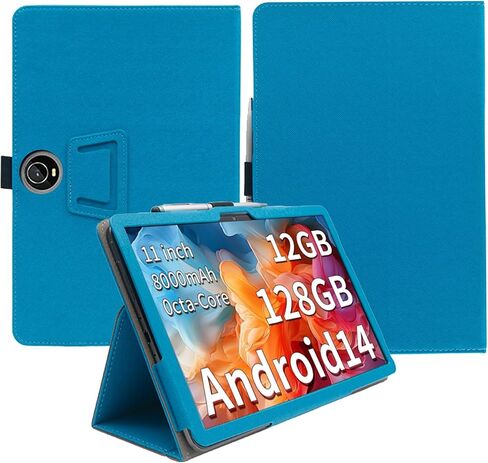 Case for COLORROOM C5 2024 New Android 14 11inch Tablet,Folding Stand Protective,BOVUGAC Case Cover with Pencil Holder,Wrist Strap,Full Protection,Premium PU,Scratch Resistant(LightBlue) in Saudi Arabia