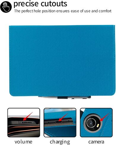 Case for COLORROOM C5 2024 New Android 14 11inch Tablet,Folding Stand Protective,BOVUGAC Case Cover with Pencil Holder,Wrist Strap,Full Protection,Premium PU,Scratch Resistant(LightBlue) in Saudi Arabia