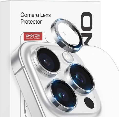 واقي عدسة الكاميرا OMOTON لهاتف iPhone 16 Pro Max/16 Pro، واقيات عدسات فردية رفيعة للغاية، صور عالية الوضوح، حلقة معدنية رفيعة للغاية من الألومنيوم، سهلة التركيب، مجموعتان in Saudi Arabia