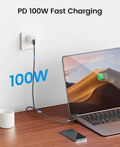 ORICO USB C to USB C Cable16.5Ft- Right Angle 100W PD, 20Gbps USB C Data Cable, 3.2Gen 2X2 USB C Cable, 4K UHD, Nylon Braided with E-Mark Chip for Thunderbolt3, Qculus Quest, MacBook Pro, iPad Pro in Saudi Arabia