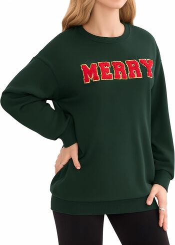 MANGOPOP Women's Oversized Sweatshirt Crewneck Pullover Comfy Fall Fashion Outfits Clothes 2024 in Saudi Arabia