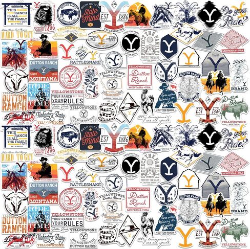 Yellowstone 2nd Variety 50ct Vinyl Large Deluxe Stickers Variety Pack - Laptop, Water Bottle, Scrapbooking, Tablet, Skateboard, Indoor/Outdoor in Saudi Arabia