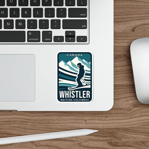 Whistler British Columbia Canada Sticker Vintage Decal Vinyl Small Waterproof for Water Bottle Mug Passport Scrapbook Notebook Laptop Tumbler Skateboard Computer Phone 4" ID44990 in Saudi Arabia