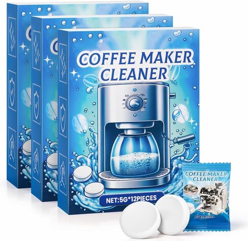 Coffee Machine Cleaner Descaler Tablets (36-Pack) – Deep Clean for Grease and Grime Removal, Compatible with All Coffee Makers in Saudi Arabia