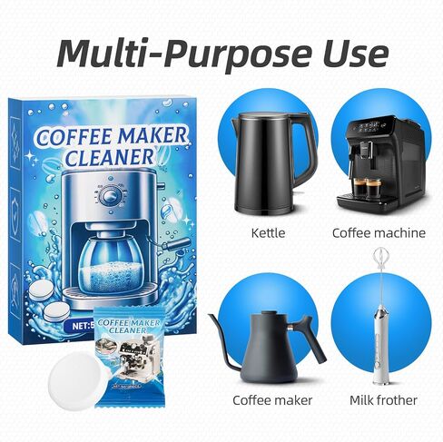 Coffee Machine Cleaner Descaler Tablets (36-Pack) – Deep Clean for Grease and Grime Removal, Compatible with All Coffee Makers in Saudi Arabia
