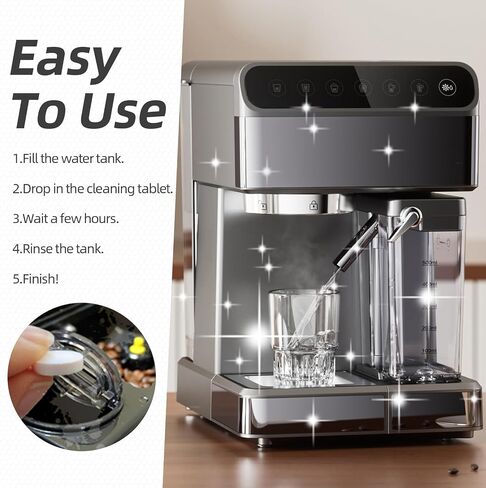 Coffee Machine Cleaner Descaler Tablets (36-Pack) – Deep Clean for Grease and Grime Removal, Compatible with All Coffee Makers in Saudi Arabia