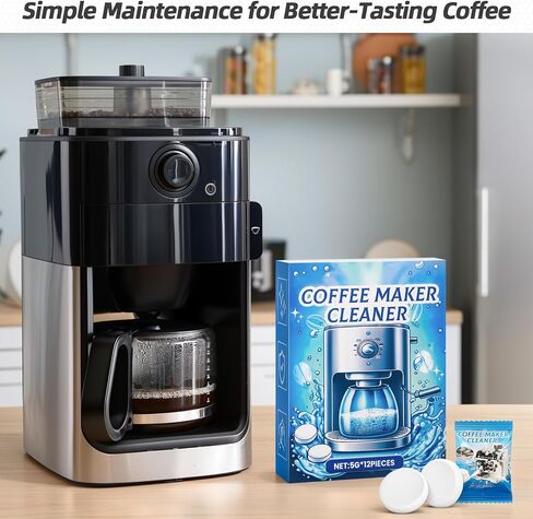 Coffee Machine Cleaner Descaler Tablets (36-Pack) – Deep Clean for Grease and Grime Removal, Compatible with All Coffee Makers in Saudi Arabia