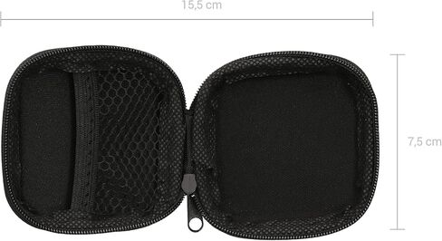 kwmobile Carrying Case for Earphones - Square Design with Zipper for in-Ear Headphones Earbuds - Grey/Black, Meow Cat in Saudi Arabia