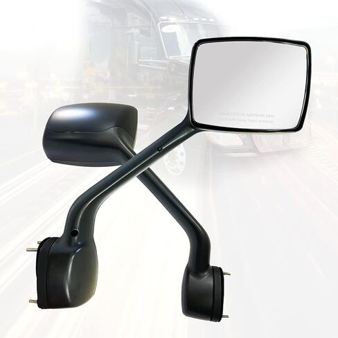 SPLENDID Chrome Replacement Hood Mirror w/Arm for 2013-2020 Kenworth T680, 2010-2017 Peterbilt 579, 587, Convex Wide Angle Mirror, Left Driver Side (OEM: L59-6003-201) in Saudi Arabia