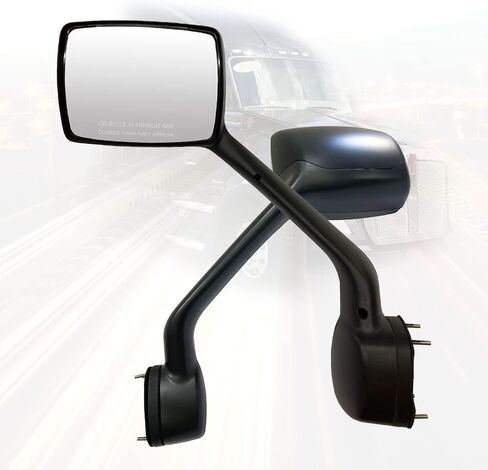 SPLENDID Chrome Replacement Hood Mirror w/Arm for 2013-2020 Kenworth T680, 2010-2017 Peterbilt 579, 587, Convex Wide Angle Mirror, Left Driver Side (OEM: L59-6003-201) in Saudi Arabia