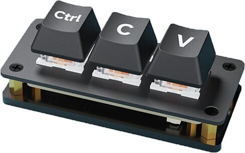 Waveshare Ctrl C/V Shortcut Keyboard 3-Key Development Board for Programmers, Using RP2040 Microcontroller Chip, Programmable Key Function, Dual Type-C Ports, Plug and Play Without Driver in Saudi Arabia
