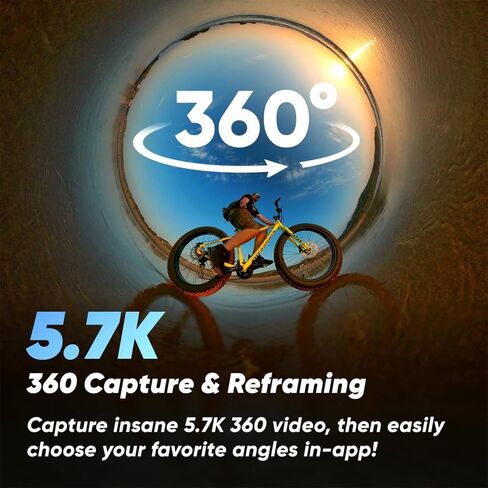 Insta360 CINSAAQ/B X3 360CAM 266832: 5.7K 360 Video, 72MP Photos Bundle with 3 YR CPS Enhanced Protection Pack, 128GB Card, Bike Handlebar Mount, Power Grip and 16-in-1 Bike Repair Tool Kit in Saudi Arabia