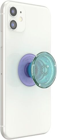 مقبض هاتف دائري من PopSockets متوافق مع MagSafe، يتضمن حلقة محول، حامل هاتف، متوافق مع الشحن اللاسلكي - لامع شفاف in Saudi Arabia