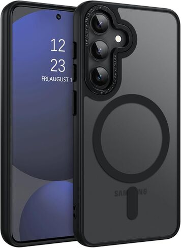 حافظة GUAGUA لهاتف Samsung Galaxy A54 متوافقة مع MagSafe Galaxy A54 حافظة مغناطيسية نحيفة شفافة غير لامعة ذات ملمس جلدي مقاوم للصدمات ومضادة للخدش لهاتف Samsung Galaxy A54 5G 6.4 بوصة، أسود in Kuwait