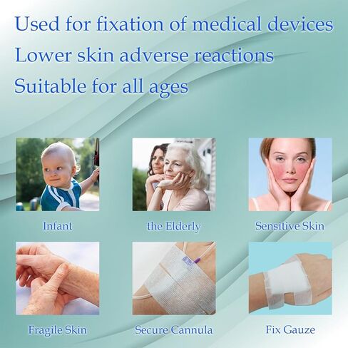 شريط طبي من السيليكون للبشرة الحساسة، 1 × 4 ياردات، شريط رموش 2 لفات لوصلات الرموش، لا يسبب الحساسية، شريط جراحي مقاوم للماء وقابل لإعادة الوضع للعناية بالجروح in Kuwait
