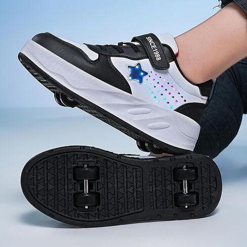 YUNICUS Roller Shoes for Girls Boys Kid Light Up Sneakers with Wheels in Kuwait