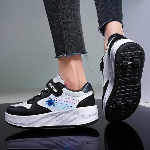 YUNICUS Roller Shoes for Girls Boys Kid Light Up Sneakers with Wheels in Kuwait