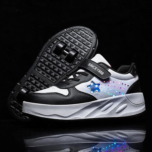 YUNICUS Roller Shoes for Girls Boys Kid Light Up Sneakers with Wheels in Kuwait