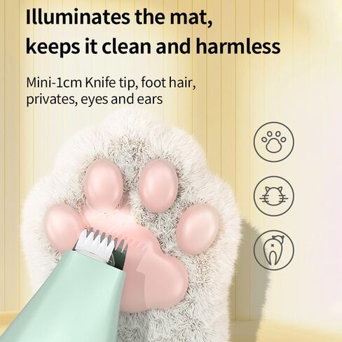 أداة تشذيب أظافر الكلاب القابلة لإعادة الشحن، مطحنة أظافر احترافية للكلاب الصغيرة والمتوسطة والكبيرة، أداة متعددة الوظائف للعناية بالحيوانات الأليفة مع كفاءة/منخفضة الضوضاء/قوة متينة (أخضر فاتح) in Kuwait