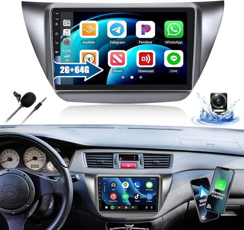 2G+64G Android 13 Car Stereo for Mitsubishi Lancer 2002-2007 with HiFi, Wireless Apple Carplay Android Auto 9" Touch Screen Bluetooth Car Radio with GPS Navigation WiFi FM AHD Backup Camera in Saudi Arabia