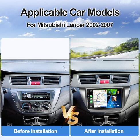 2G+64G Android 13 Car Stereo for Mitsubishi Lancer 2002-2007 with HiFi, Wireless Apple Carplay Android Auto 9" Touch Screen Bluetooth Car Radio with GPS Navigation WiFi FM AHD Backup Camera in Saudi Arabia