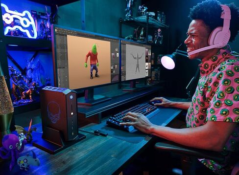 كمبيوتر مكتبي صغير للألعاب Intel NUC Serpent Canyon i7-12700H، ARC A770M 16 جيجابايت، 32 جيجابايت DDR4، 4 تيرابايت PCIe SSD، 2 Thunderbolt 4، WiFi 6E، بلوتوث 5.3، 330 واط PSU، Win 11 Home مع موسع منفذ USB DKZ in Kuwait