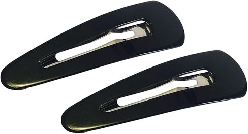 مجموعة أسيتات السيليلويد الكبيرة المصنوعة يدويًا من French Amie Clic Clac مكونة من مشبكين شعر سريعين مانعين للانزلاق للنساء والفتيات (أبيض طوكيو) in Kuwait