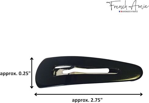 مجموعة أسيتات السيليلويد الكبيرة المصنوعة يدويًا من French Amie Clic Clac مكونة من مشبكين شعر سريعين مانعين للانزلاق للنساء والفتيات (أبيض طوكيو) in Kuwait