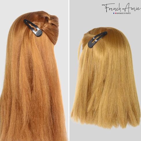 مجموعة أسيتات السيليلويد الكبيرة المصنوعة يدويًا من French Amie Clic Clac مكونة من مشبكين شعر سريعين مانعين للانزلاق للنساء والفتيات (أبيض طوكيو) in Kuwait